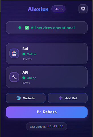 Alexius Status Monitor Extension