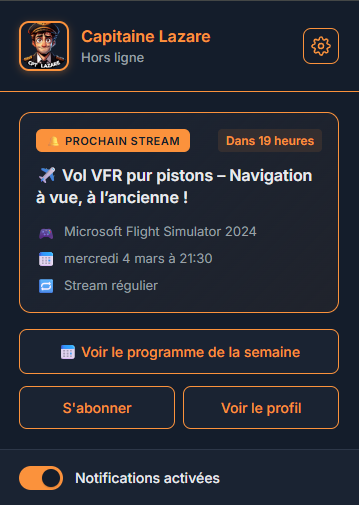 Lazare Live Notifier